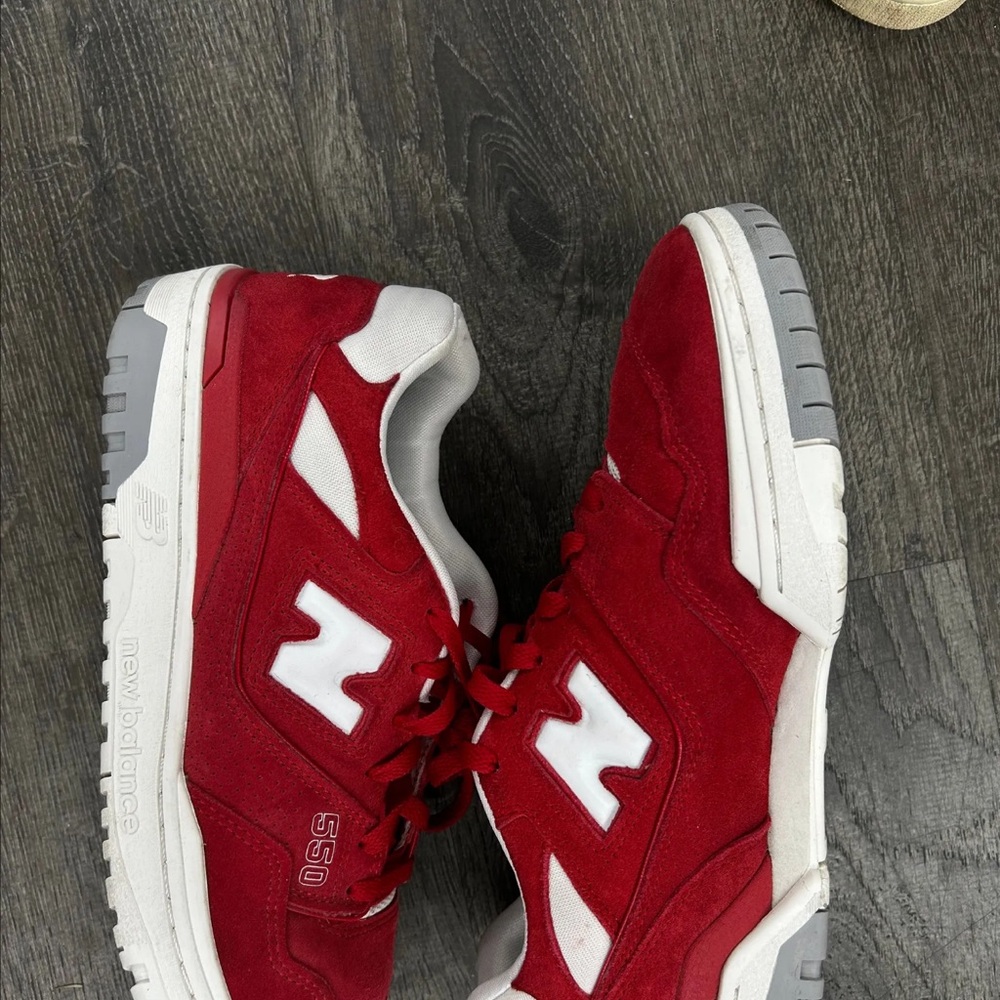 New Balance 550 Red and White Sneakers